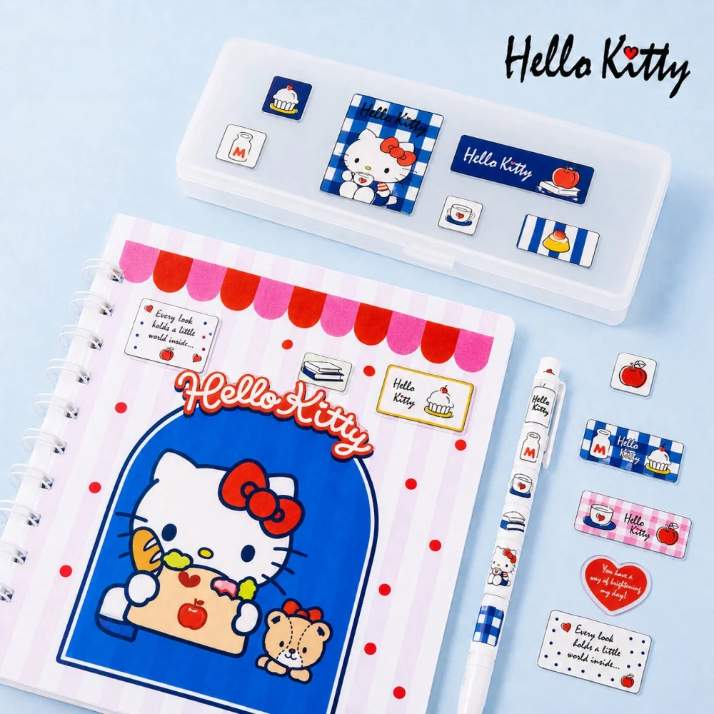 Genuine Sanrio Hello Kitty Decorative Stickers Crystal Embossed Sticker Sheet for Notebook Planner Journal Scrapbook Use