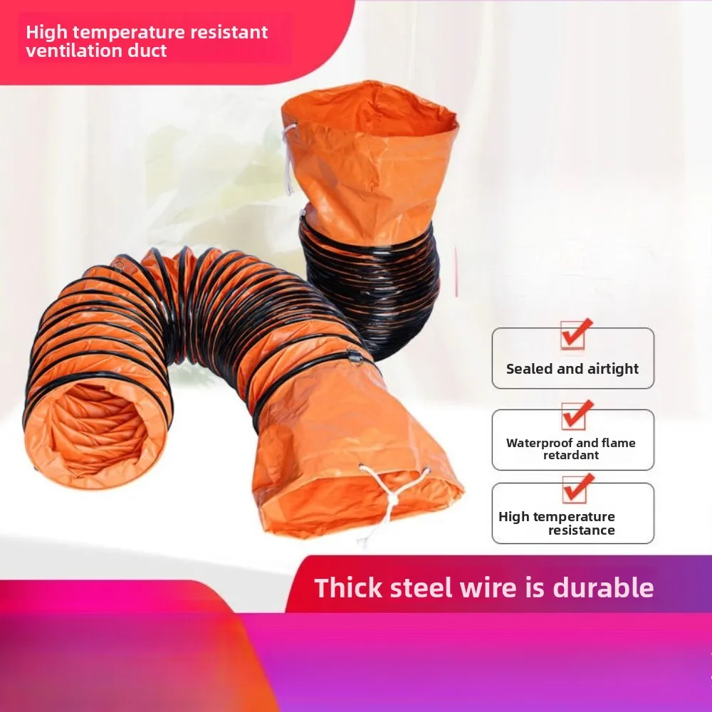 Retractable Industrial Ventilation Duct High Temperature Resistant Flame Retardant Exhaust Pipe for Factory Tunnel