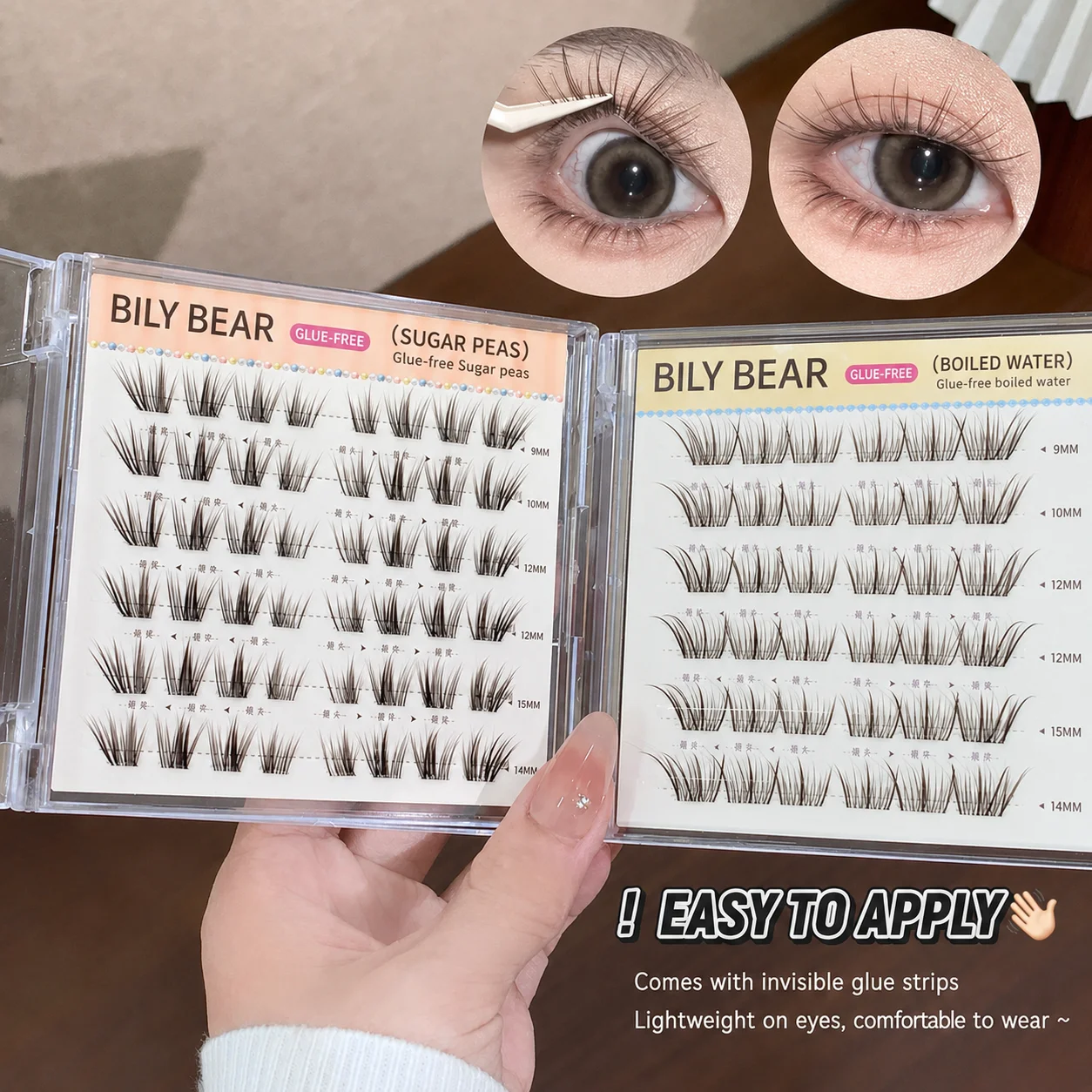 Self‑Adhesive Press‑on Lash Clusters, Manga Natural Individual False Eyelashes, Glue‑Free Reusable Lashes for Lazy Beginners