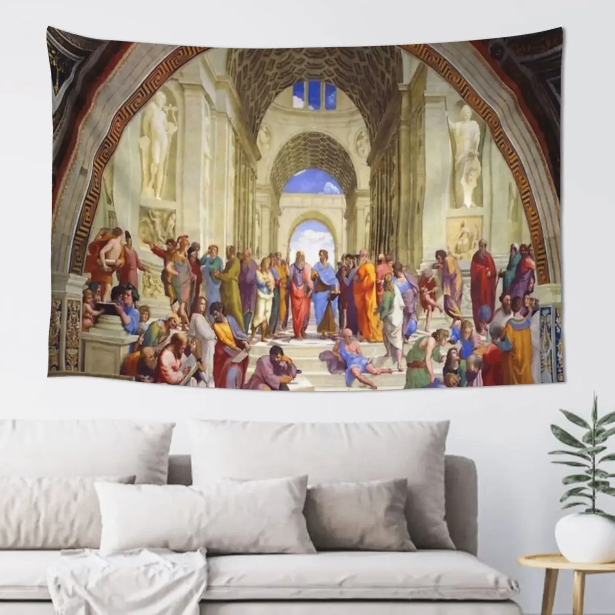 Raphael The School of Athens, from the Stanza della Segnatura Tapestry Wall Hanging Wall Carpet Tapestry