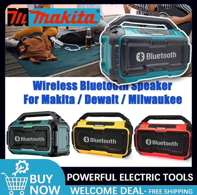 

Портативные беспроводные Bluetooth-колонки Makita с двойными динамиками и 3D-звуком для улицы, сабвуфер для DeWalt/Milwaukee