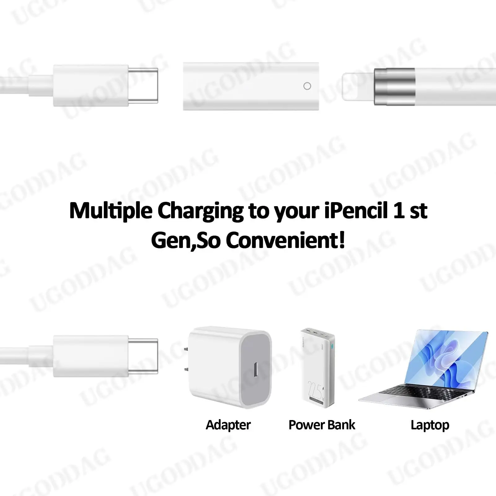 Adapter USB C do ołówka 1. Generacji dla iPada 10. Generacji typ żeński C do błyskawicy adaptery do ładowania ołówka 1. Generacji