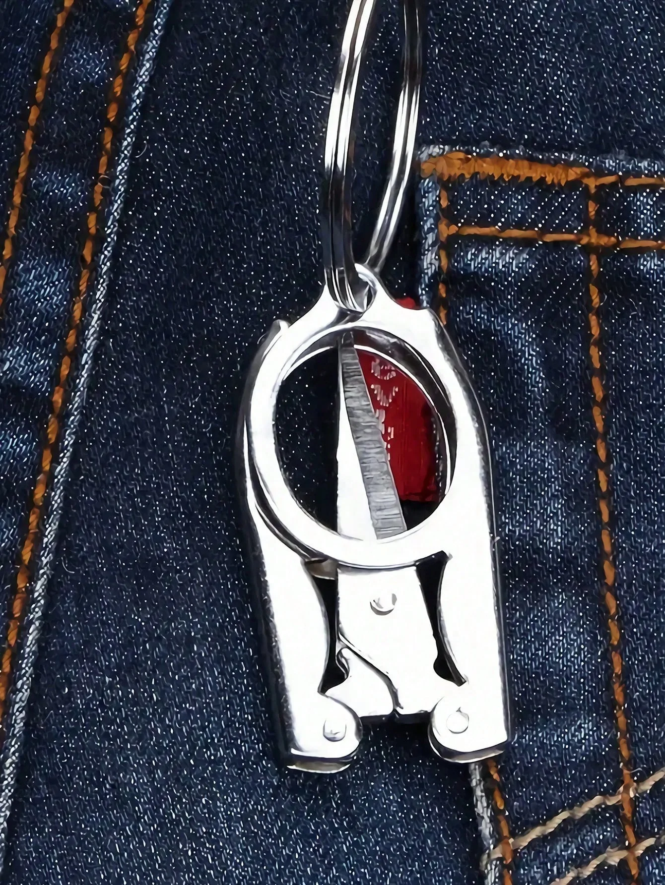 1pc Folding Scissors, Steel Small Scissors Pocket Portable, Foldable String In Key Ring Travel Scissors Mini Craft Knife