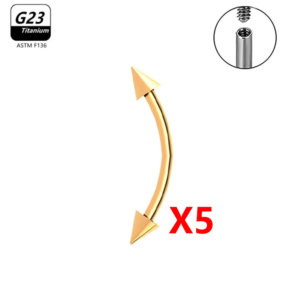 1/5/50pcs G23 Titanium ASTM-F136 Piercings Wenkbrauw zirkoon Oorbel Interne draad Wenkbrauw Lichaam Sieraden Groothandel