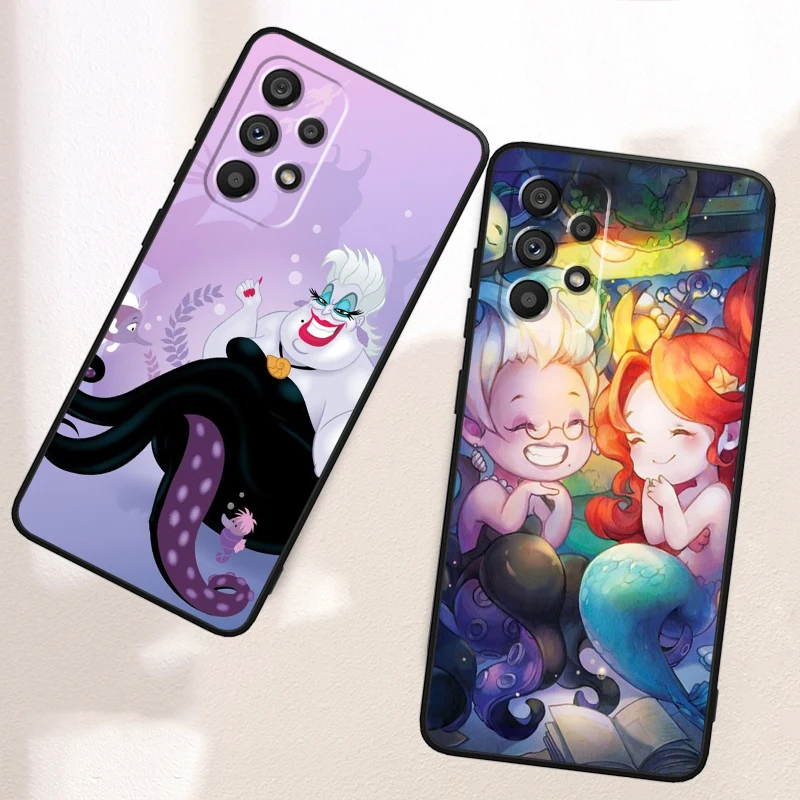 Ursula The Little Mermaid For Samsung Note 20 10 Ultra Plus A31 A14 A12 A70 A34 A25 A04 A05 A15 A24 5G Black Funda Phone Case