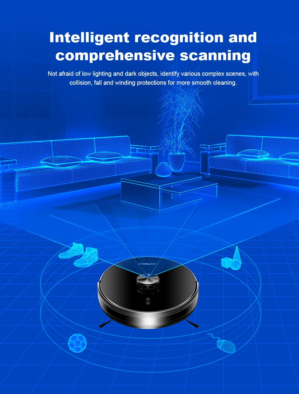 Liectroux X6 LDS Robot Vacuum Cleaner,Laser Lidar Navigation,Wet & Dry Mopping,6500Pa Suction,Multi-Floor Map,Customized Smart H
