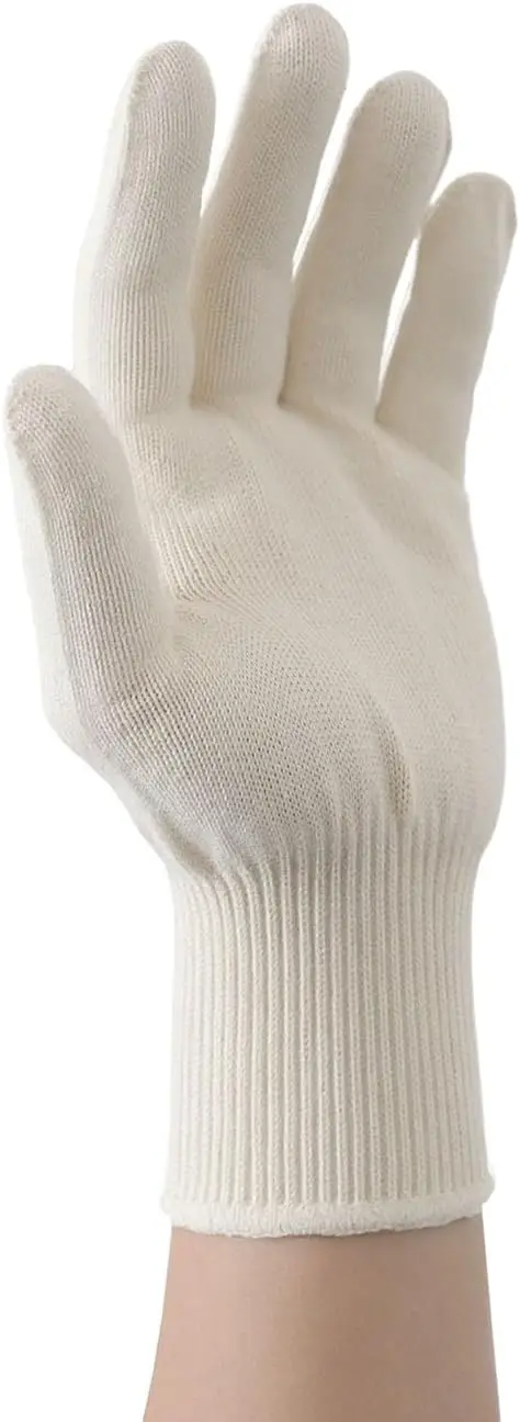 

Heat-Resistant Cotton Knit Work Gloves (2 Pairs, Large) – Reusable BBQ & Safety Liners Hand Saver
