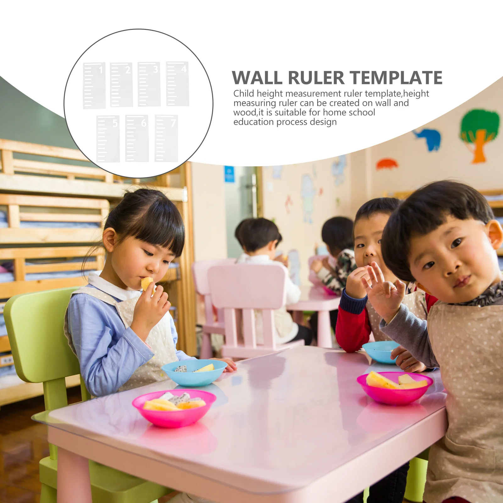 

7Pcs Growth Chart Stencil Height Ruler Template 7 Feet Measuring Ruler DIY Wall Decor Flexible Washable Wall Decor Stencil