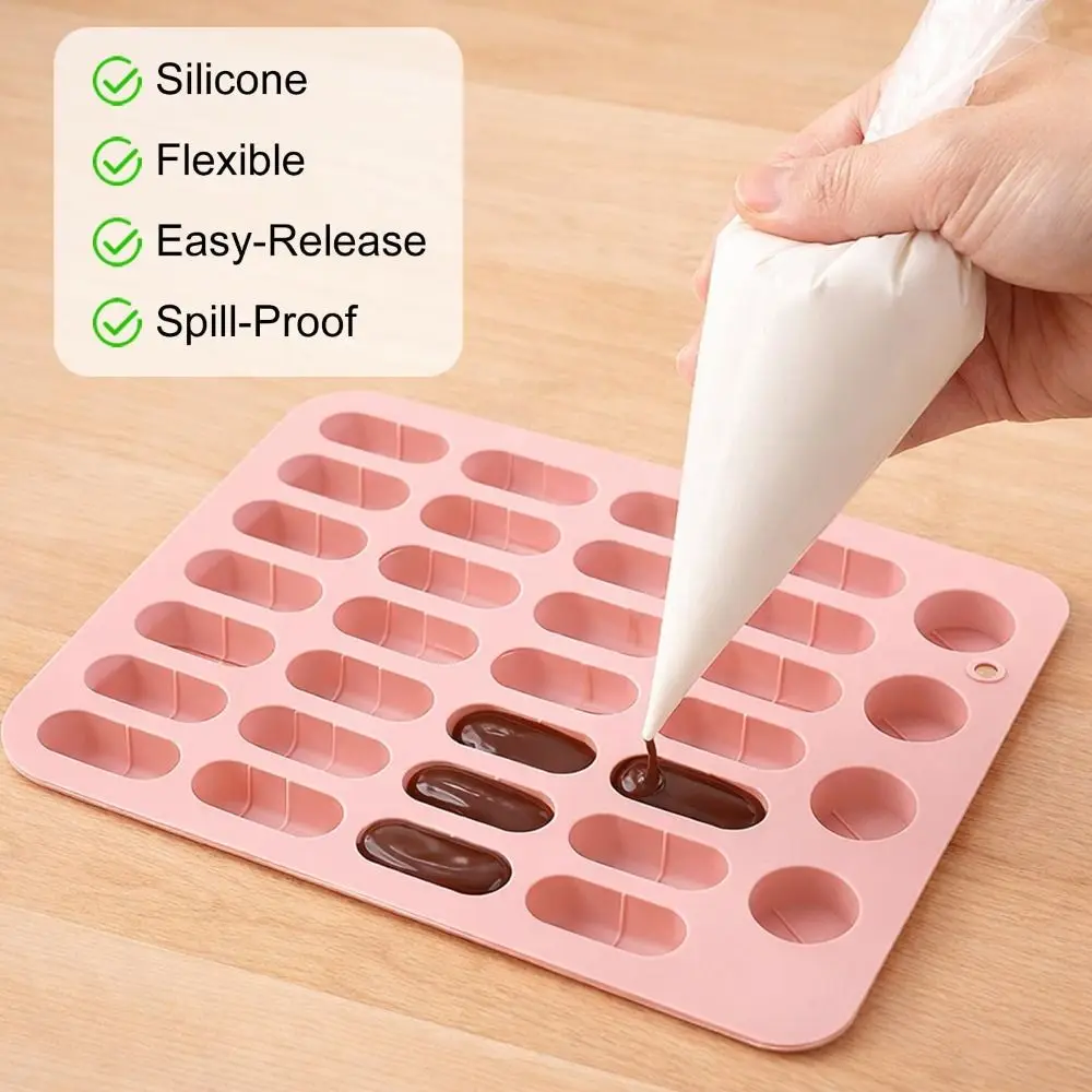New Silicone Capsule Shaped Mold 28 Cavity Design Reusable Pill Mold Flexible Pill Mold Tray for Candy Making Chocolate Crafting view 3