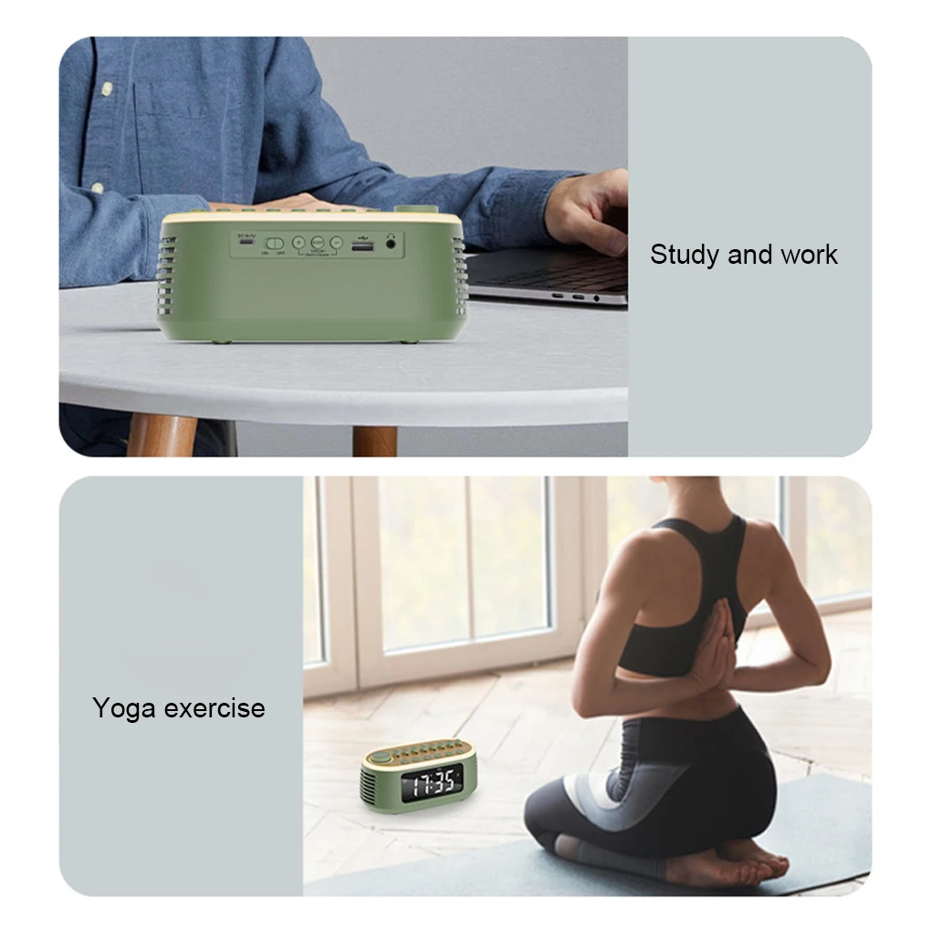 Altavoz estéreo de ruido blanco con función de despertador y altavoces con pantalla LED con Bluetooth