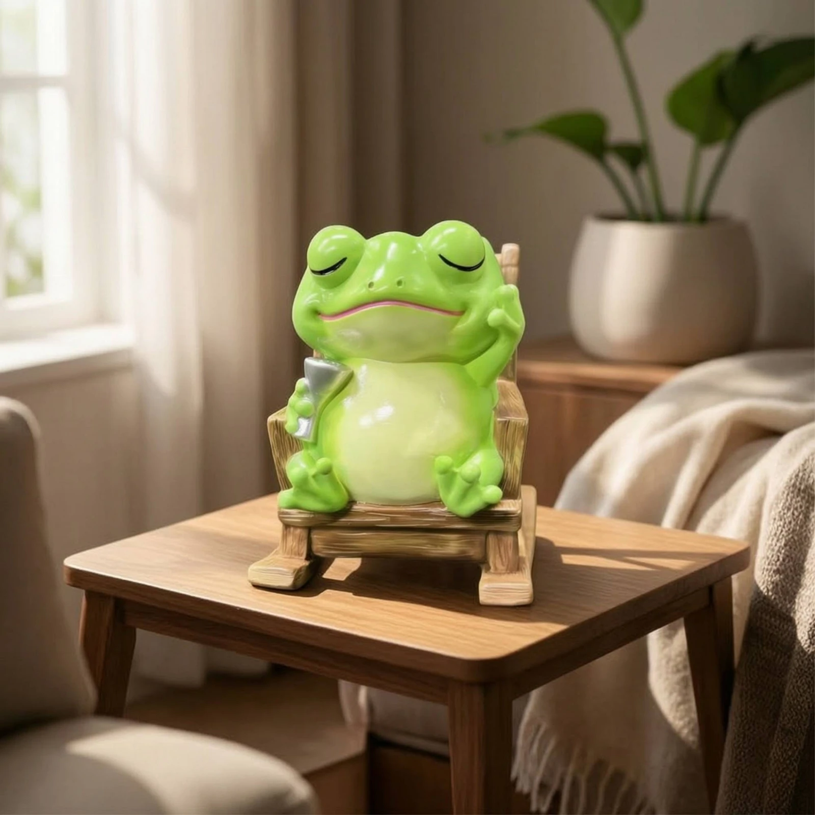 Succulent Planter Pot - Pot Tanaman Bentuk Katak dengan Kursi,