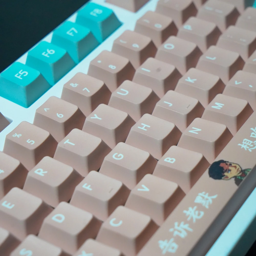 139 KeysPBT Keycaps DIY Custom  Blue and brown color combination Cartoon Theme,For Mechanical Game Keyboards 60/87/96/98/104/108