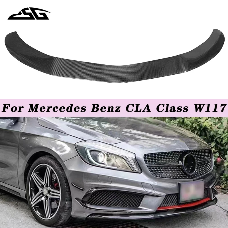 

Автомобильный передний разделитель подбородка для Mercedes Benz CLA Class W117 2012-2015, передний бампер из углеродного волокна, диффузор, спойлер, комплект кузова