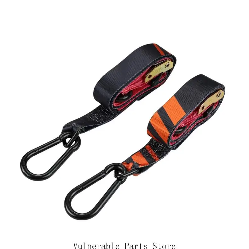 Adjustable Motorcycle Tow Strap 38mm Woven Webbing with Metal Hooks for Bike Transport, Tie-Down and Cargo Securing