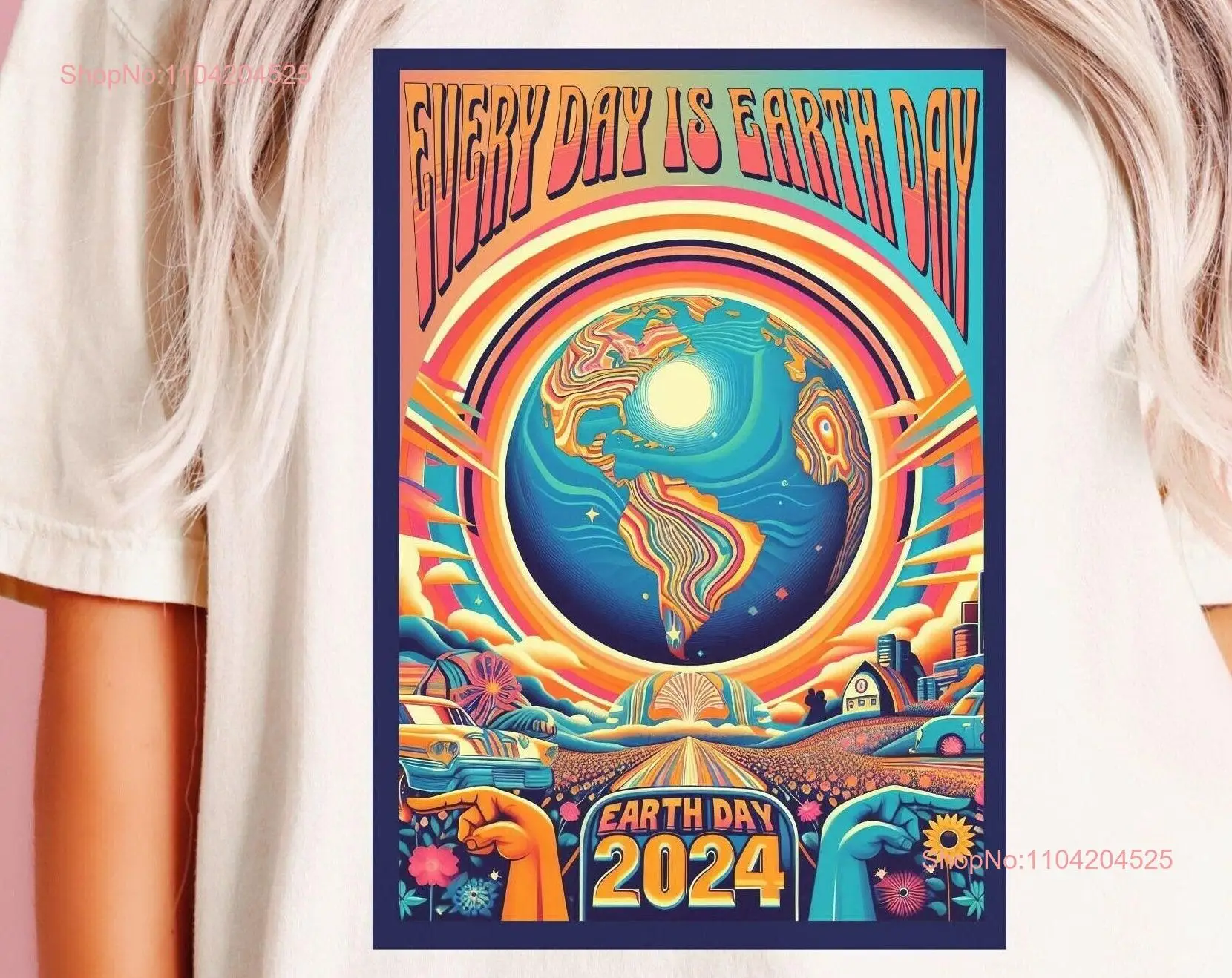 Best Earth Day 2024 T Shirt Every is Retro Trippy Hippie Mother Nature World Globe Cute long or short sleeves