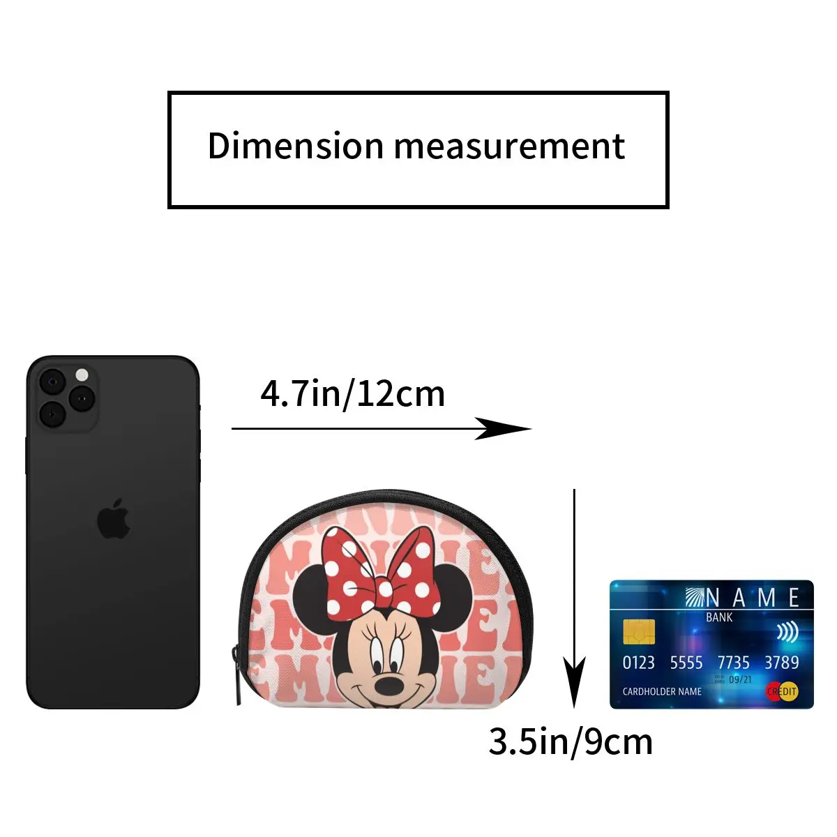 Minnie Mouse Small Wallet for Girls Kids Portable Fashion Coin Bag Purse ID Card Storage Case