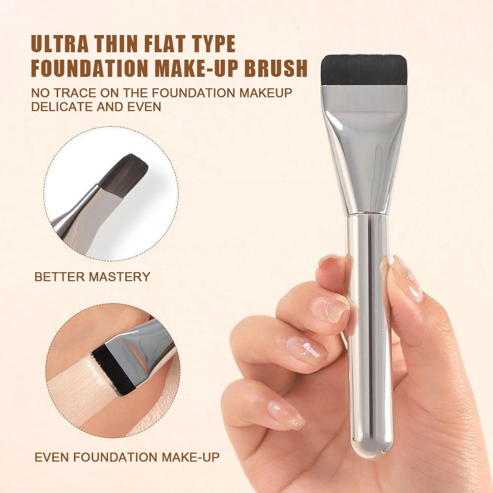 Flat flat foundation makeup brush The magical fiber material of a lightweight and fast makeup tool mini brush Flat brush natural