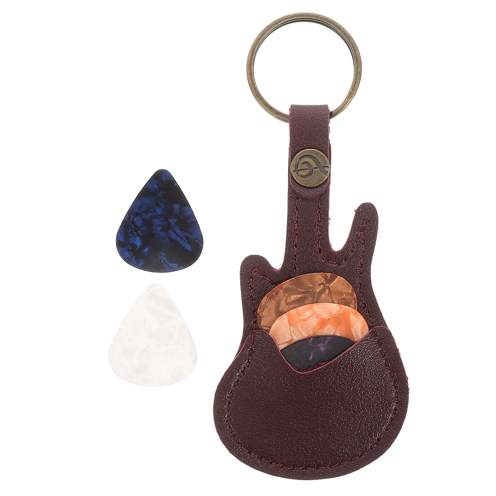 

Shape Plate Pull Set Acoustic Guitar Picks Pouch Portable Pure Copper Case Organizer