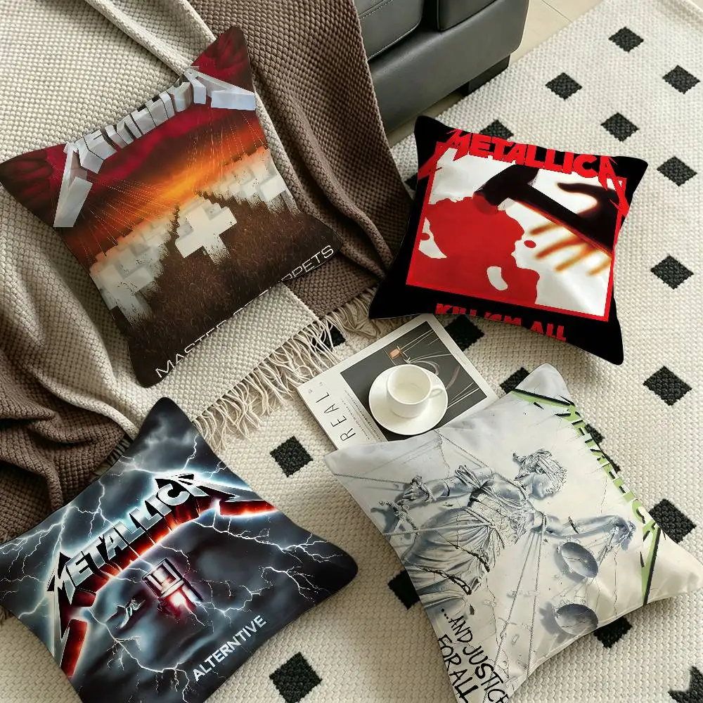 M-Metallica Thrash-Metal Pillow Gift Home Office Decoration Pillow Bedroom Sofa Car Cushion CoverPillow Case