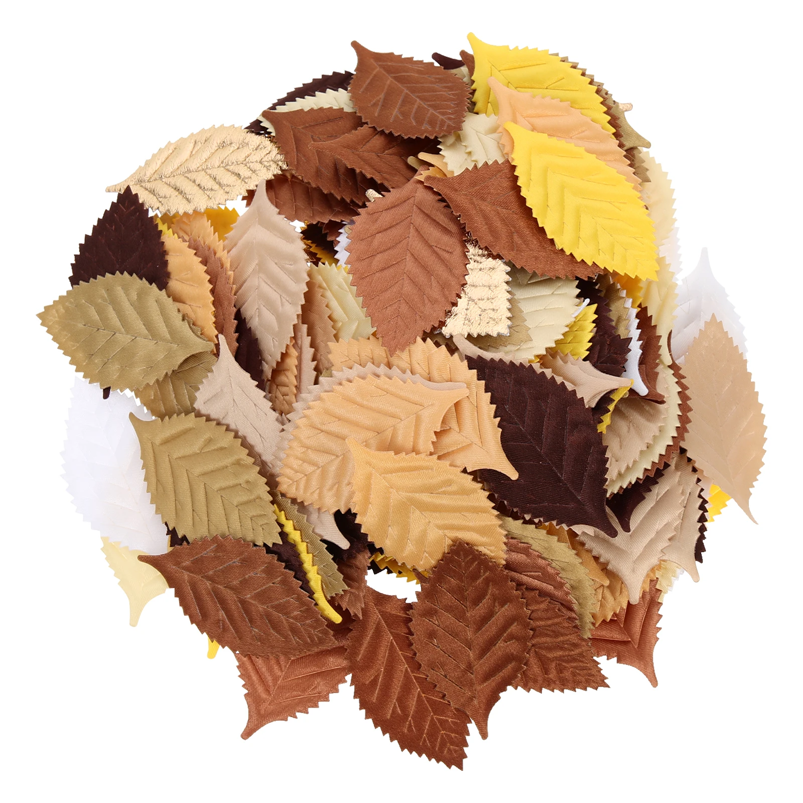 

300pcs Simulated Leaves Hair Accessories Polyester DIY Headdress Supplies Wedding Decor Craft Fake Leaf Decorations Artificial