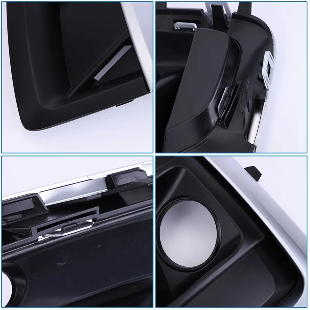 #74A Front  Frame,Front Fog Light Frame Fog Lamp Bezel for Audi Q5 SQ5 Left (Black & Silver)