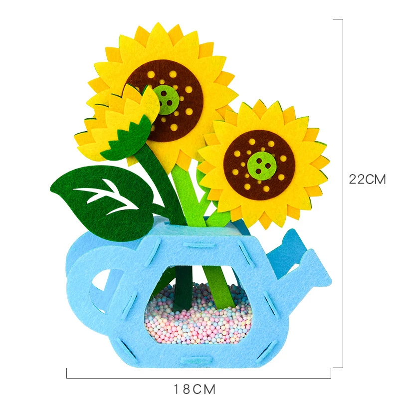 DIY Blumenspielzeug Montessori Kunsthandwerk Nichtweben Kunsthandwerk Blumentopf Spielzeug für Kinder Geschenk Frühes Vorschulpädagogisches Geschenk