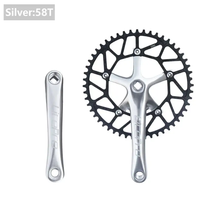 Litepro Crank Arm Set Aluminum Alloy Square Hole 170mm BCD130 Lightweight Crankset for Folding Bicycle