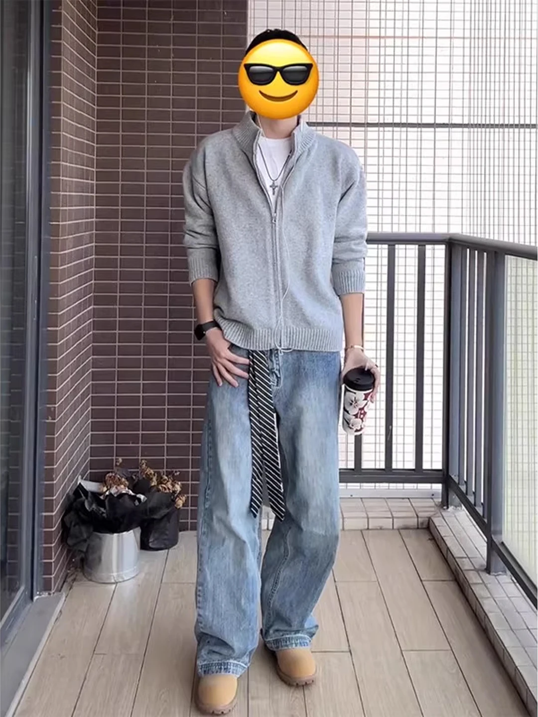 

Мужской утепленный вязаный свитер Wang Anyu с воротником-стойкой, в американском ретро-стиле, зимняя повседневная свободная верхняя одежда на молнии с длинными рукавами