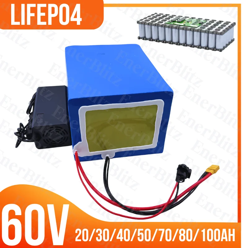 

EB Deep cycle 60V 60ah 50ah 80ah 100ah 20ah 30ah 40ah 70ah Lithium Lifepo4 battery for 2KW 3KW 5KW motor