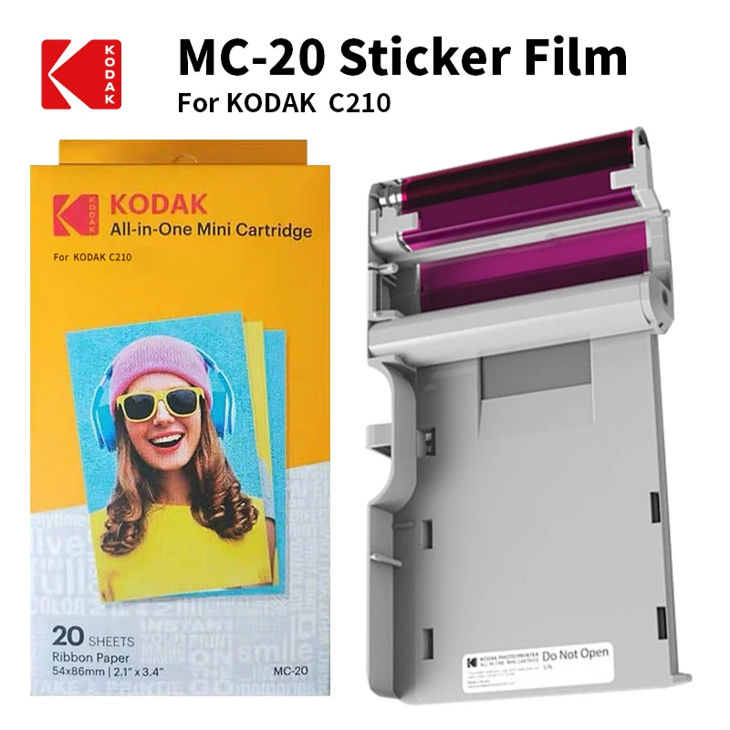 Classic KODAK All-in-One C210 Paper Cartridges Set leverage 4Pass Printing Tchnology 20 40 50 100 Photo Printer Package Ink