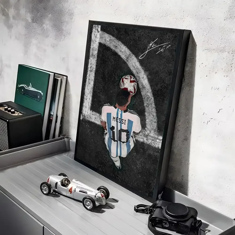 Fußballstar L-Lionel M-Messi Poster Aufkleber Wandbild Wandtattoos für Schlafzimmer Wohnzimmer Zuhause Selbstklebende Dekoration Geschenk – Detail 9