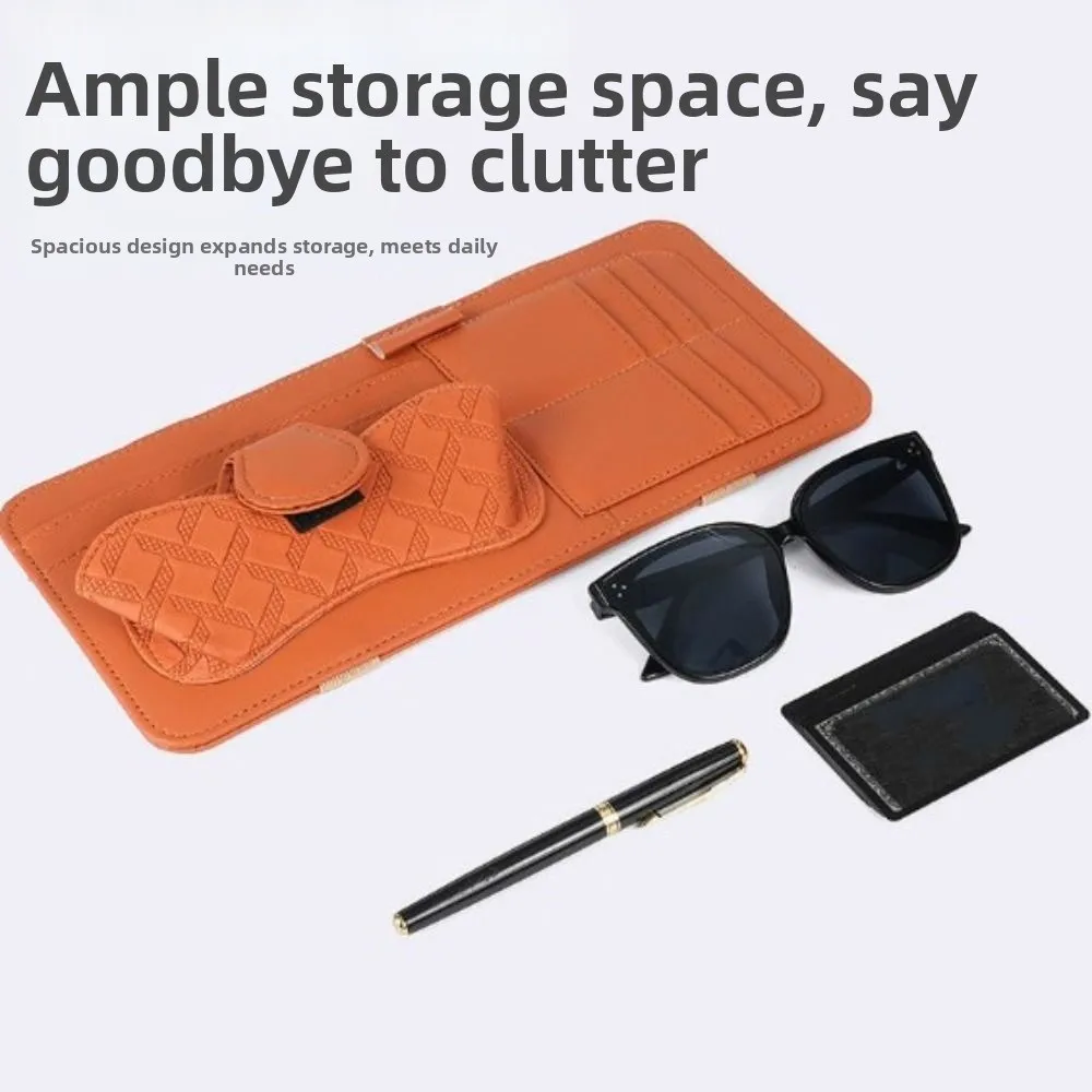 Multifunctional Car Visor Organizer Save Space Wear-resisting Car Ticket Holder Universal Leather Car Storage Bag