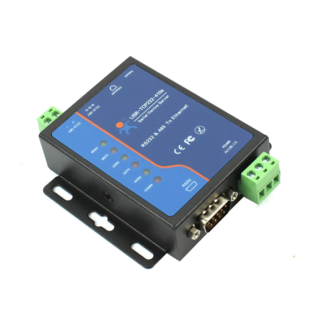 USR-TCP232-410S Serial to Ethernet Converter Support Modbus RTU & TCP Terminal Power Supply RS232 RS485 to TCP/IP Module