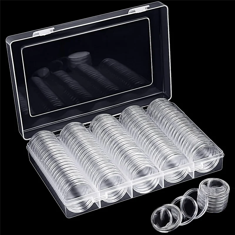 AS95-30 mm Münzkapseln, rundes Münzhalter-Etui aus Kunststoff mit Aufbewahrungsbox für Münzsammelbedarf (4er-Pack), langlebig