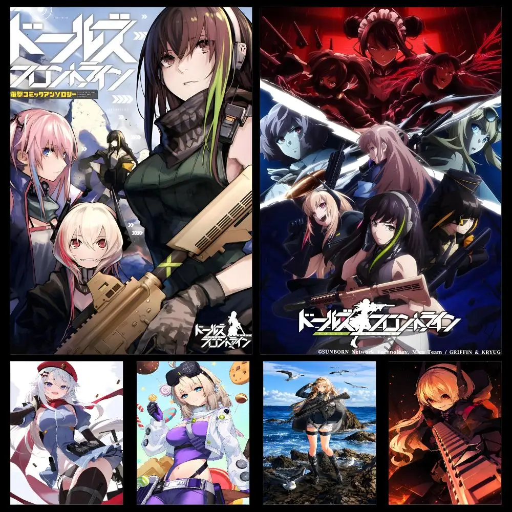 Game G-Girls' Frontline Gacha Tactical RPG Poster PP Self Adhesive Decorative HD For Garage Gaming Room Living Room Gift