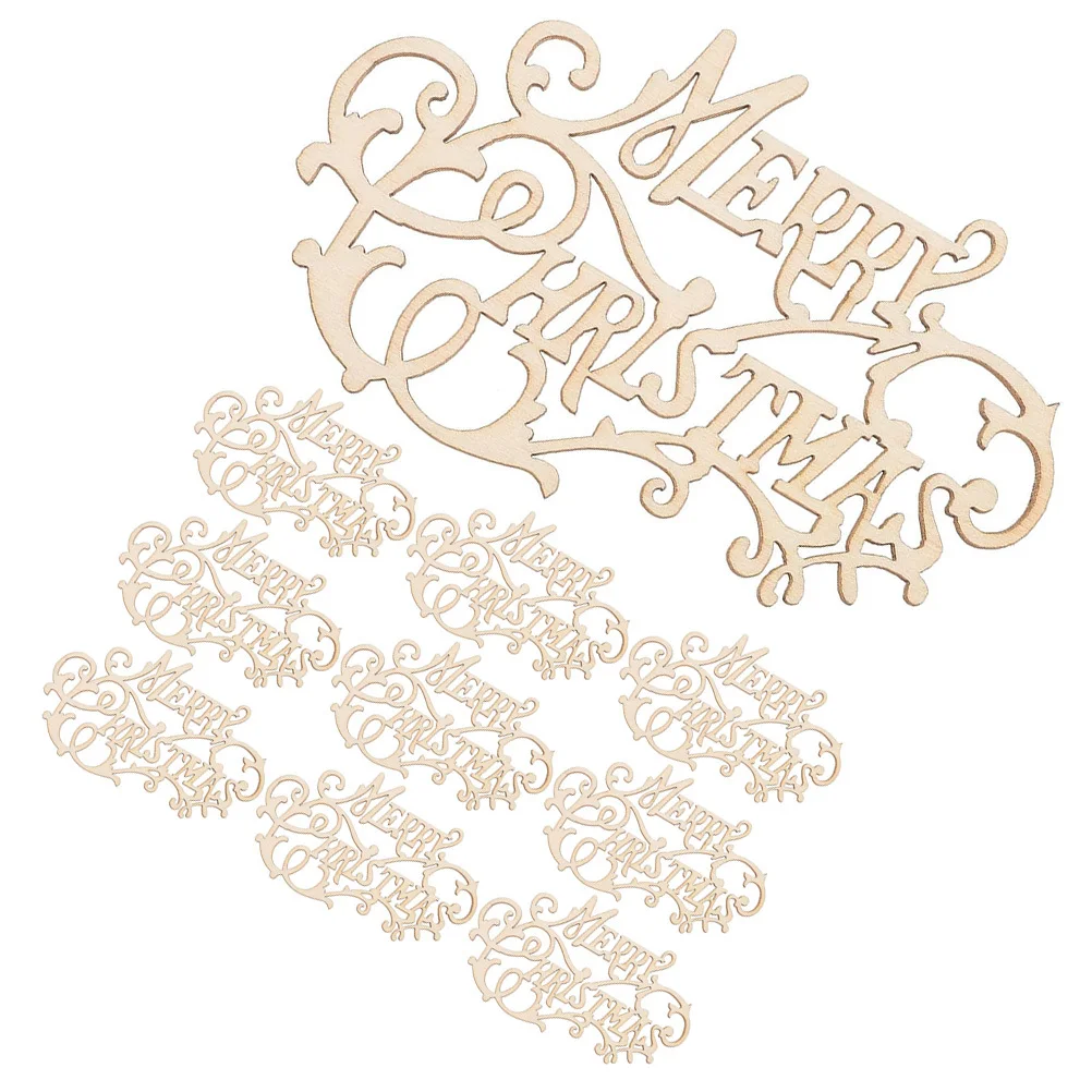 

10Pcs Christmas Wood Chips Unfinished DIY Wooden Ornaments Hanging Decorations Christmas Painting Crafts Graffiti Chips