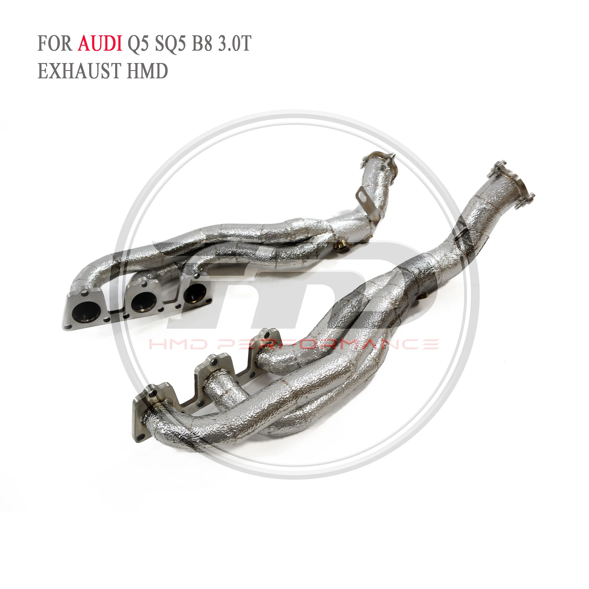 

High Flow Performance Headers For Audi Q5 SQ5 B8 3.0T HMD Exhaust System With Heat Shield Racing Manifold