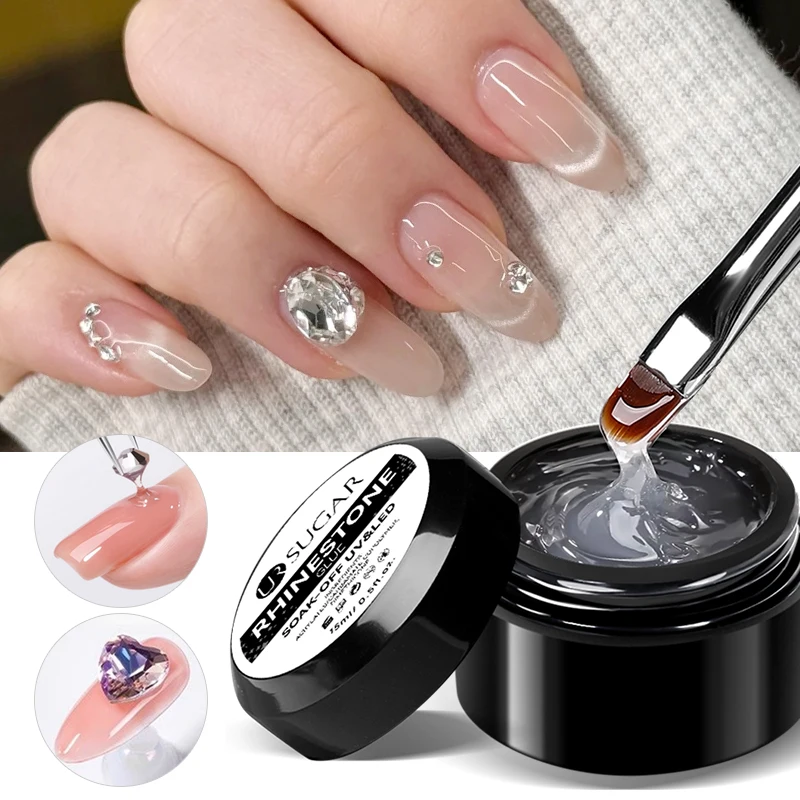 

UR SUGAR 15ml Rhinestone Glue 5 IN 1 Muiti-Functional Gel Strong Adhesive For False Nail Tips Press On Nails DIY Rhinestone Gel