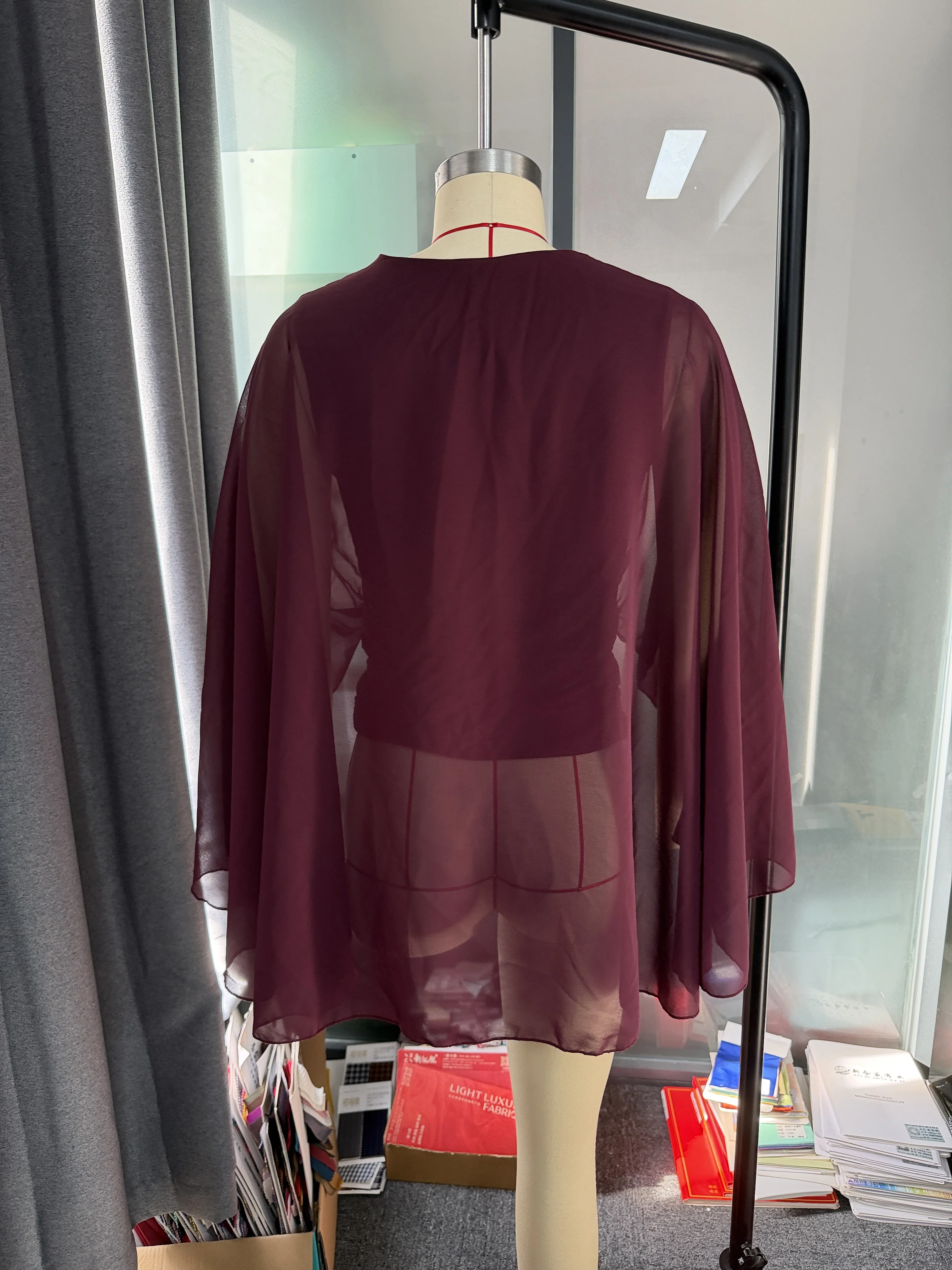 Modische, schmale, einzigartige Langarm-Bluse für Damen, elegantes Oberteil mit Rundhalsausschnitt, Damen-Oberteile, Camisas De Mujer, Blusen, Hemden – Detail 8