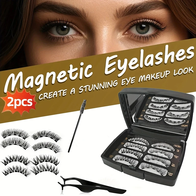 Magnetische Wimpern – 10-fache Haftung, stabiles Quantenmagnet-Wimpernset, 3D-falsche Wimpern, natürlich dick, geruchlos