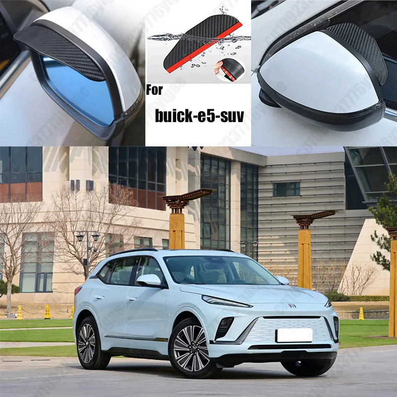 

For buick-e5-suv 2PCS Car Rearview Mirror Rain Eyebrow Visor Carbon Fiber Car Rearview Side Snow Sun Visor Rain Cover
