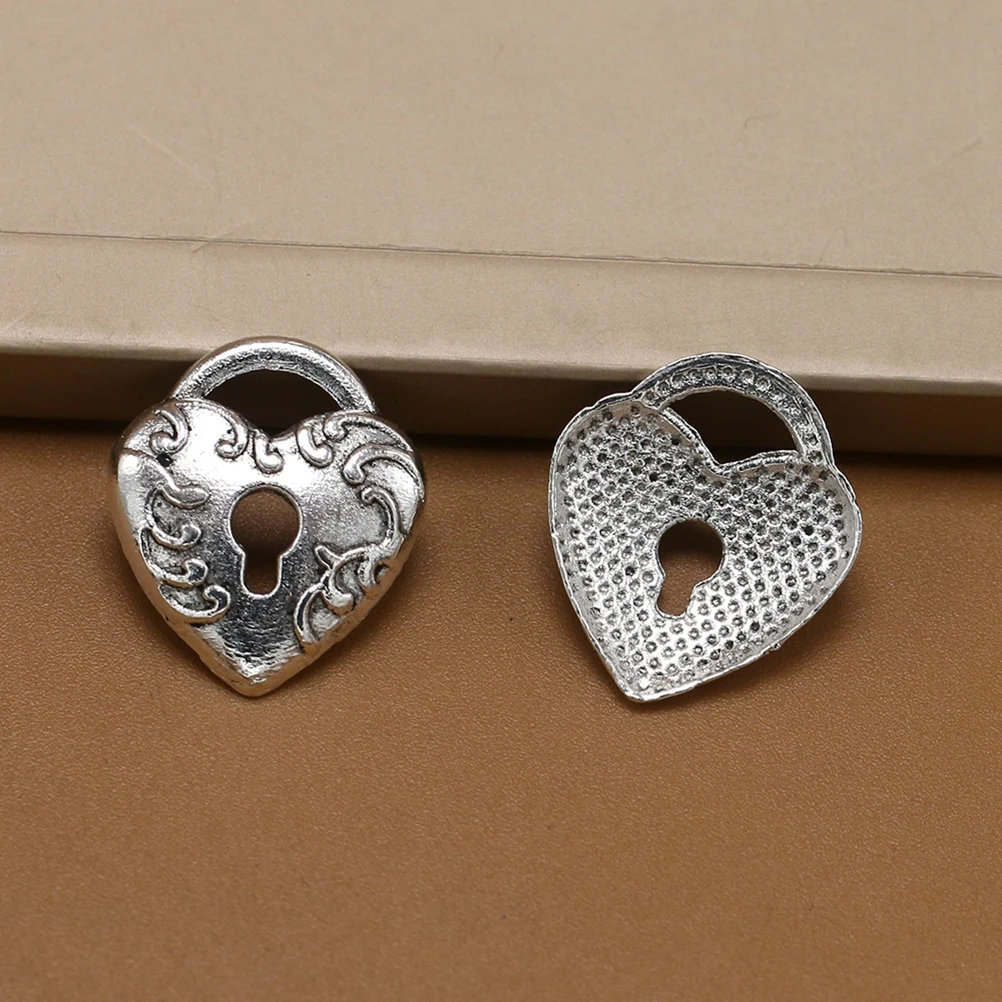 

20 Pcs Lock Pendant Jewelry Making Pendants Alloy Charm DIY Charms Silver