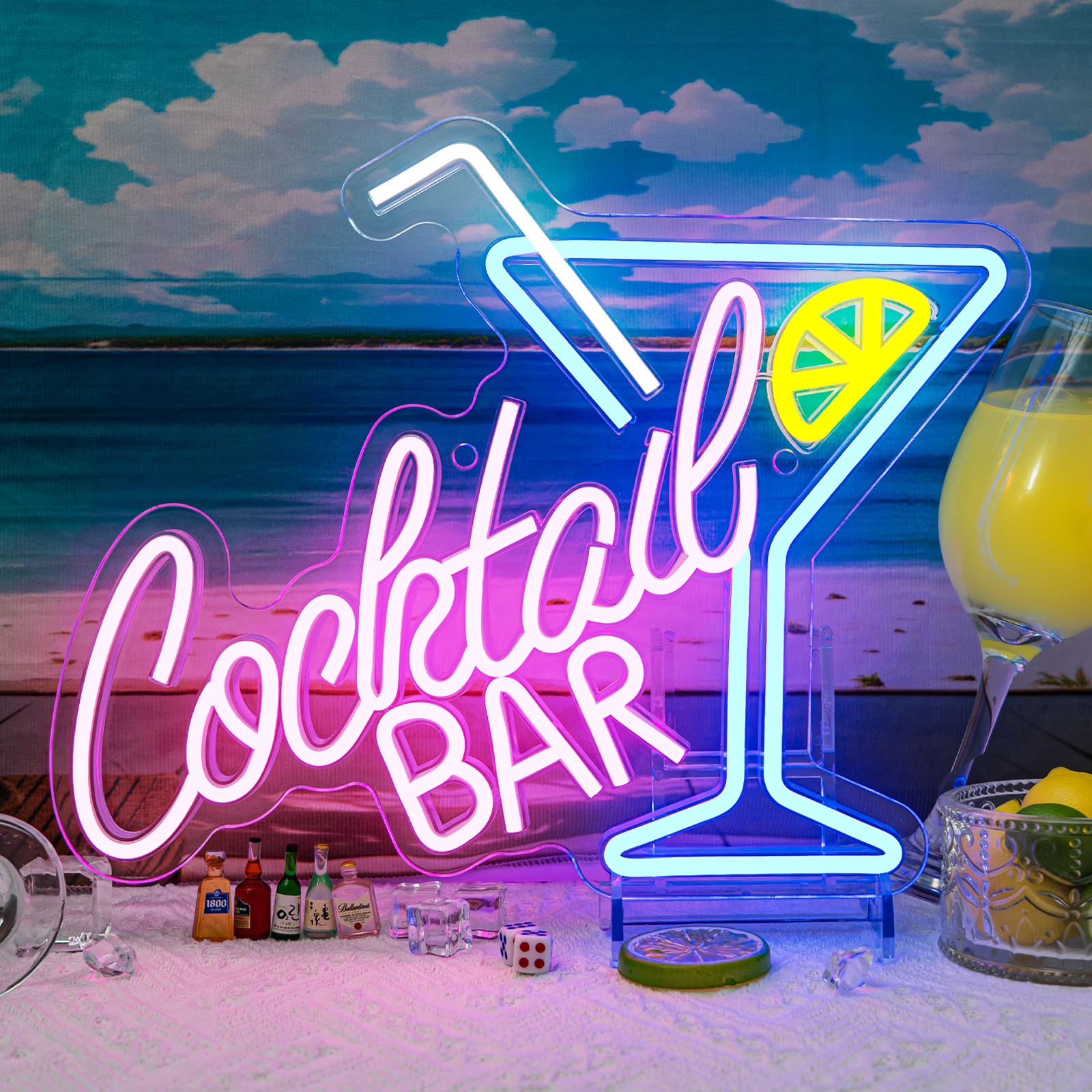 

Коктейльный бар Неоновая светодиодная вывеска с питанием от USB Художественный декор стен Идеально подходит для пивного бара Вечеринка Коктейльный бар Декор ночного клуба