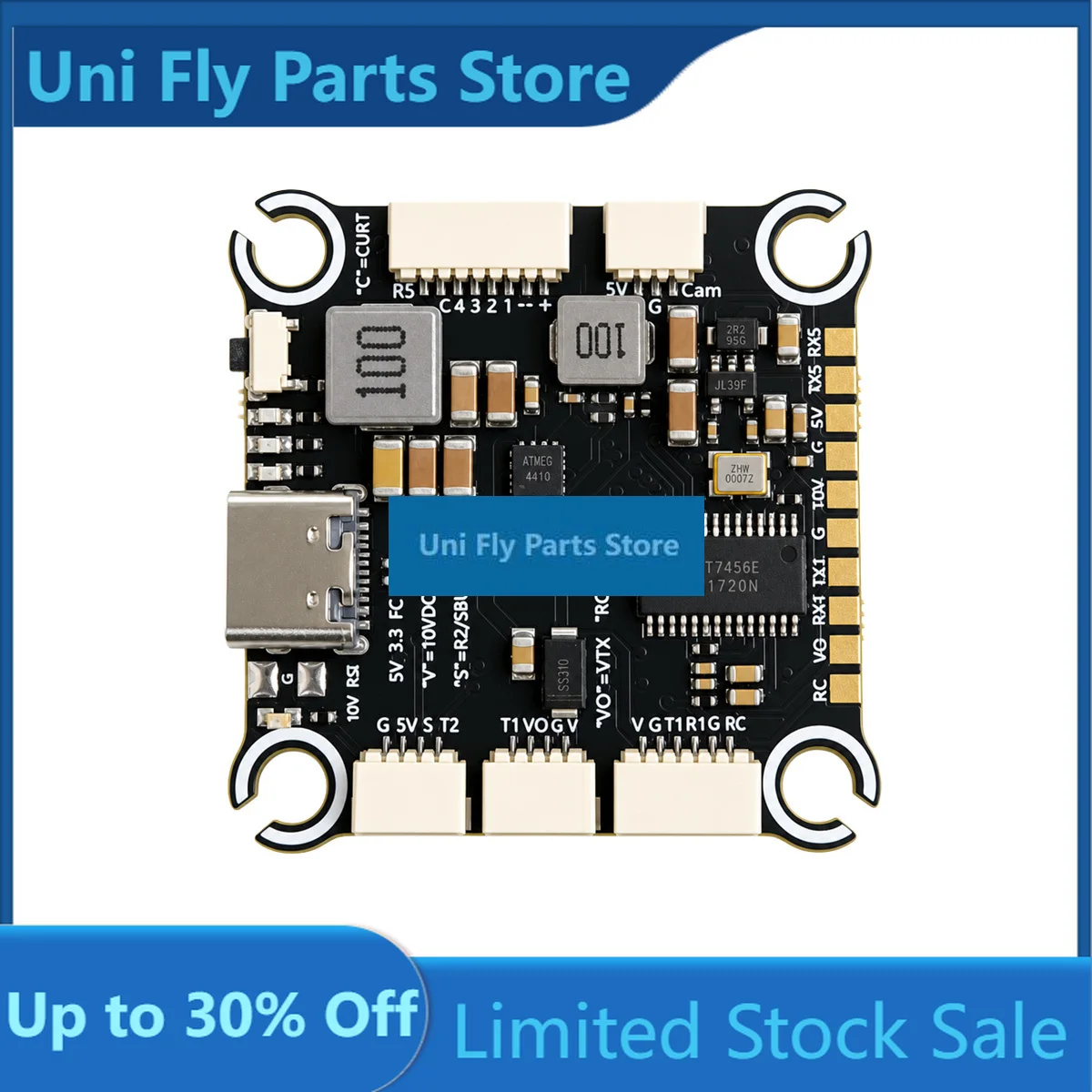 UniFlyF405 Flight Controller 80A 4-in-1 ESC Stack STM32F405 ICM42688-P 16MB Blackbox 30.5x30.5mm for FPV Racing Drone