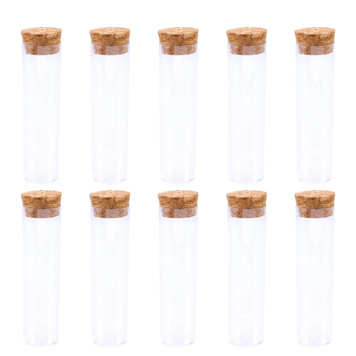 10 قطعة من البلاستيك مع المقابس الخشبية أنابيب مختومة متينة لتجربة العلوم تخزين مختبر تنمو أنبوب اختبار النباتات