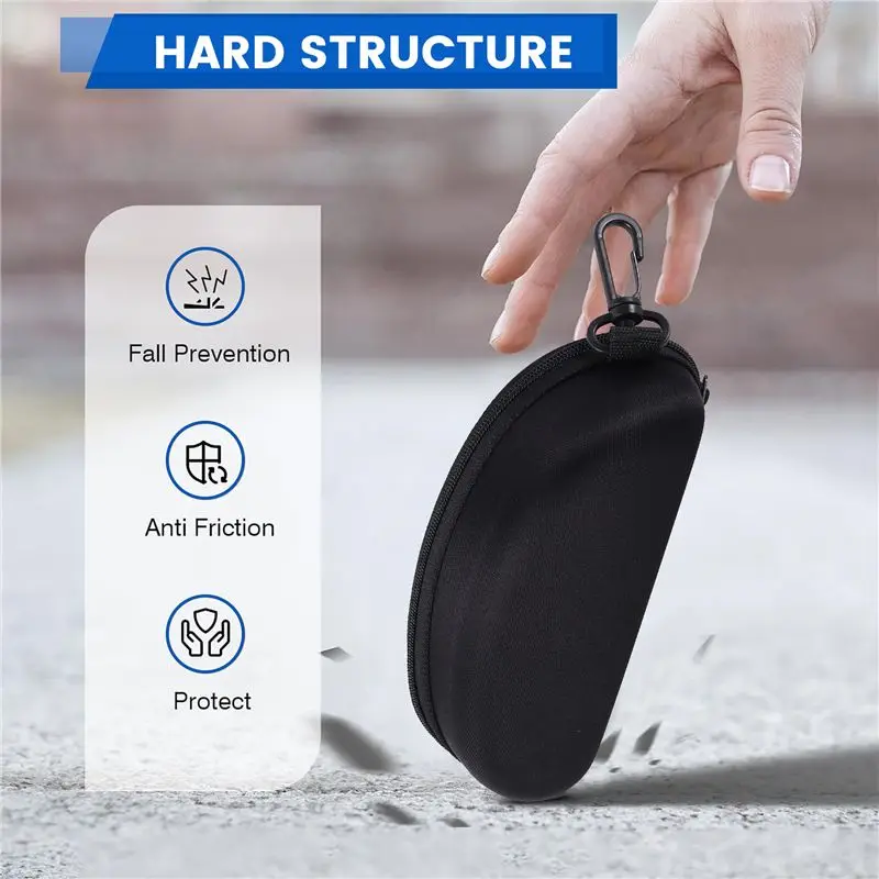 【الوانس】حامل حافظة صلبة للنظارات السوداء بسحاب آمن #3