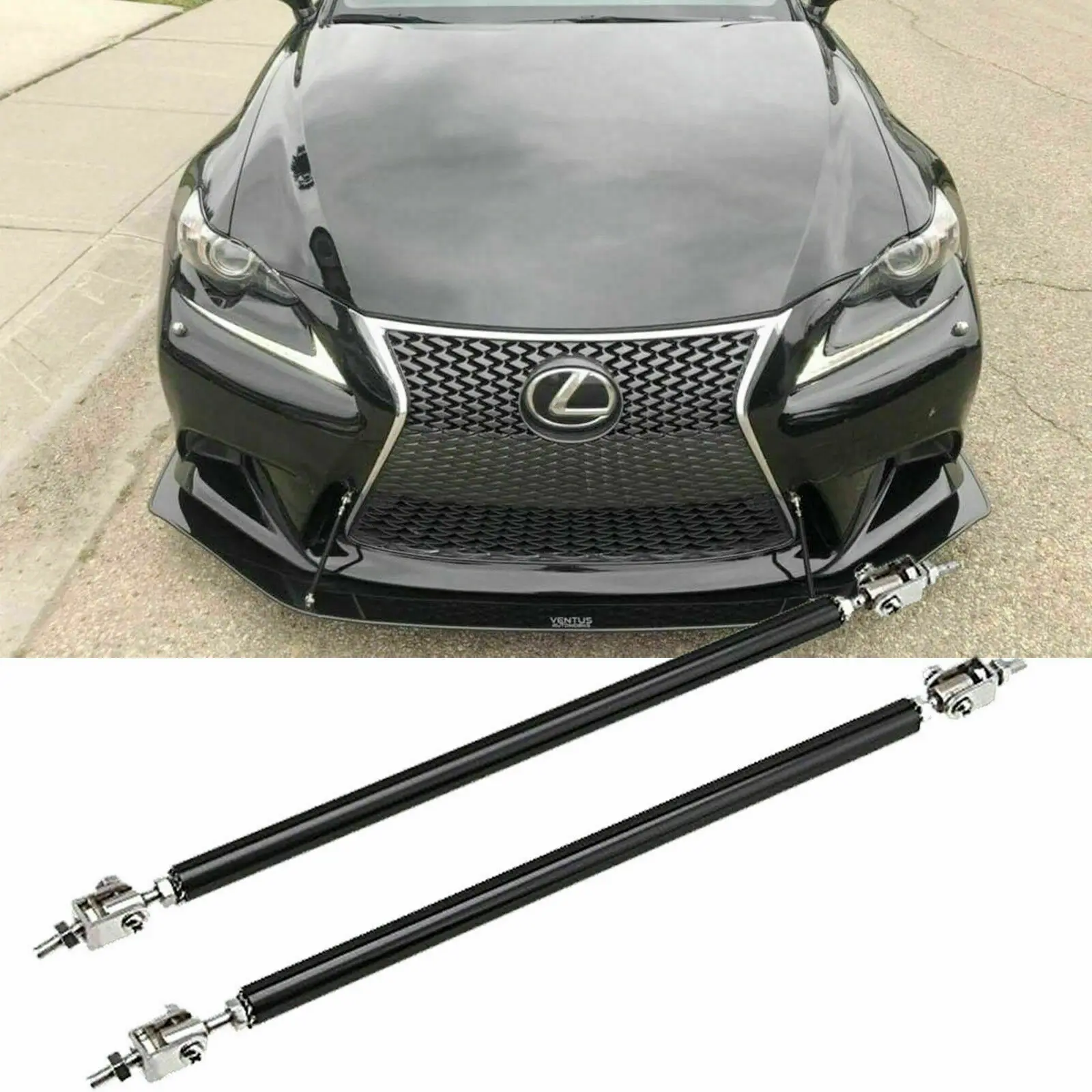 Universal Adjustable 15CM Front Bumper Lip Splitter Diffuser Strut Rod Tie Support Bars For Lexus Most Vehicles Car Accessories