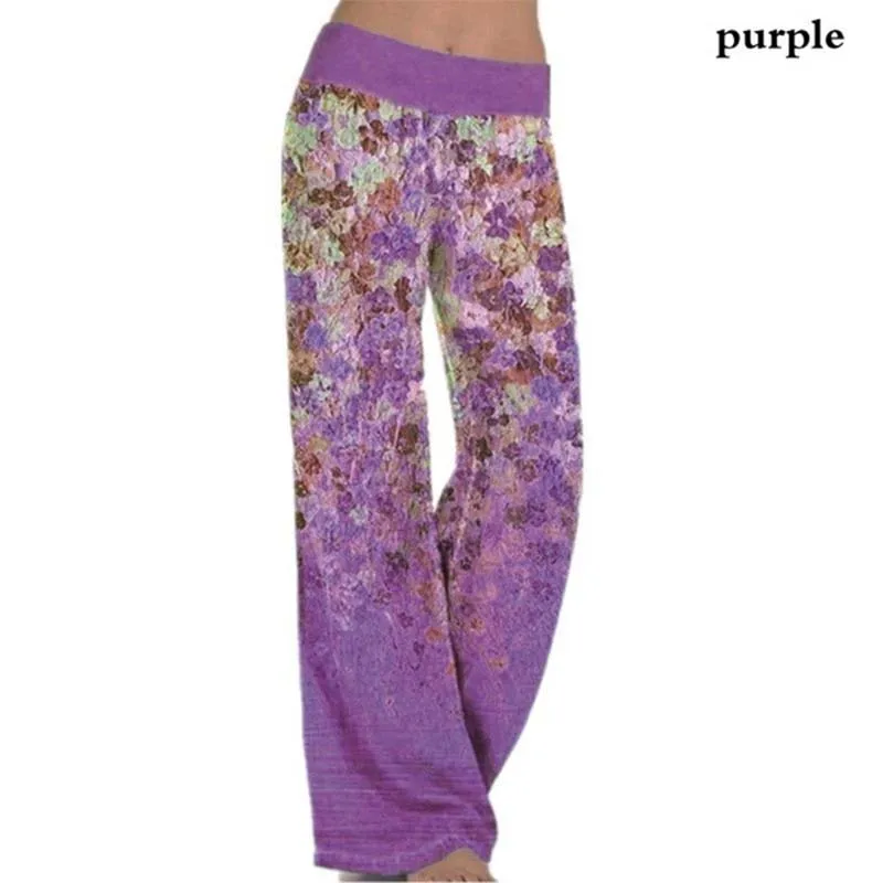 Printed Yoga Wide Leg Pants Women Trend Loose Leggings Pants Summer Casual Trousers Clothing