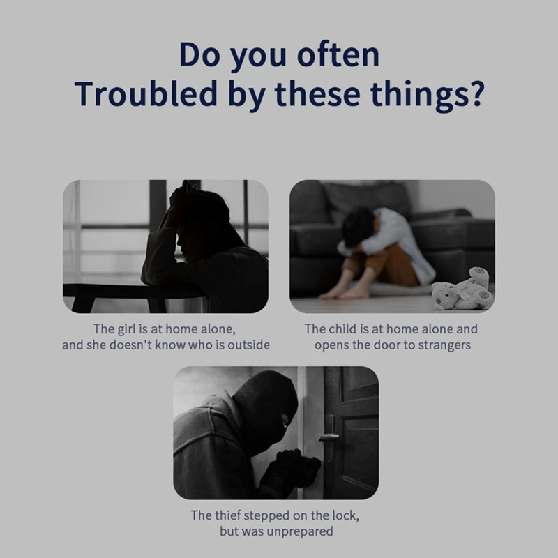 1Set Wifi Intelligent Video Doorbell Supports Mobile Phone Remote Intercom Black Visual Doorbell Set