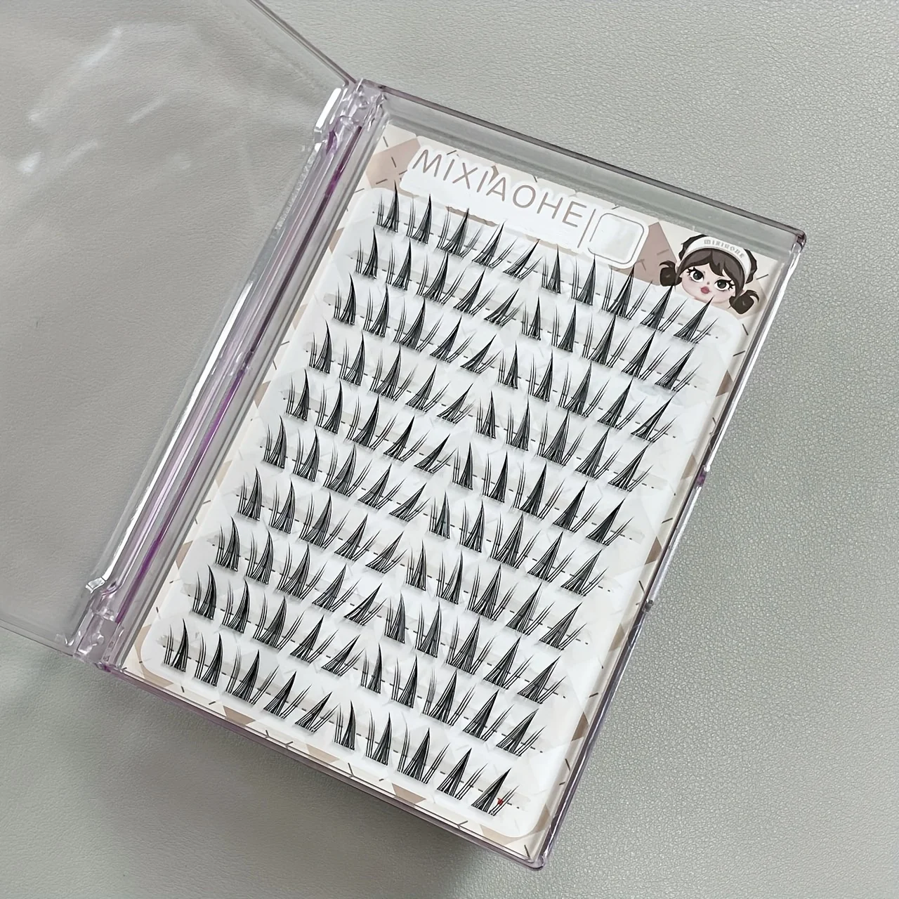 Mixiaohe Smart Sunflower DIY False Eyelashes 100 Clusters 60 Clusters 10-13mm No Glue Needed, Comes with Adhesive Strips, Sweet and Photogenic Style for Beginners
